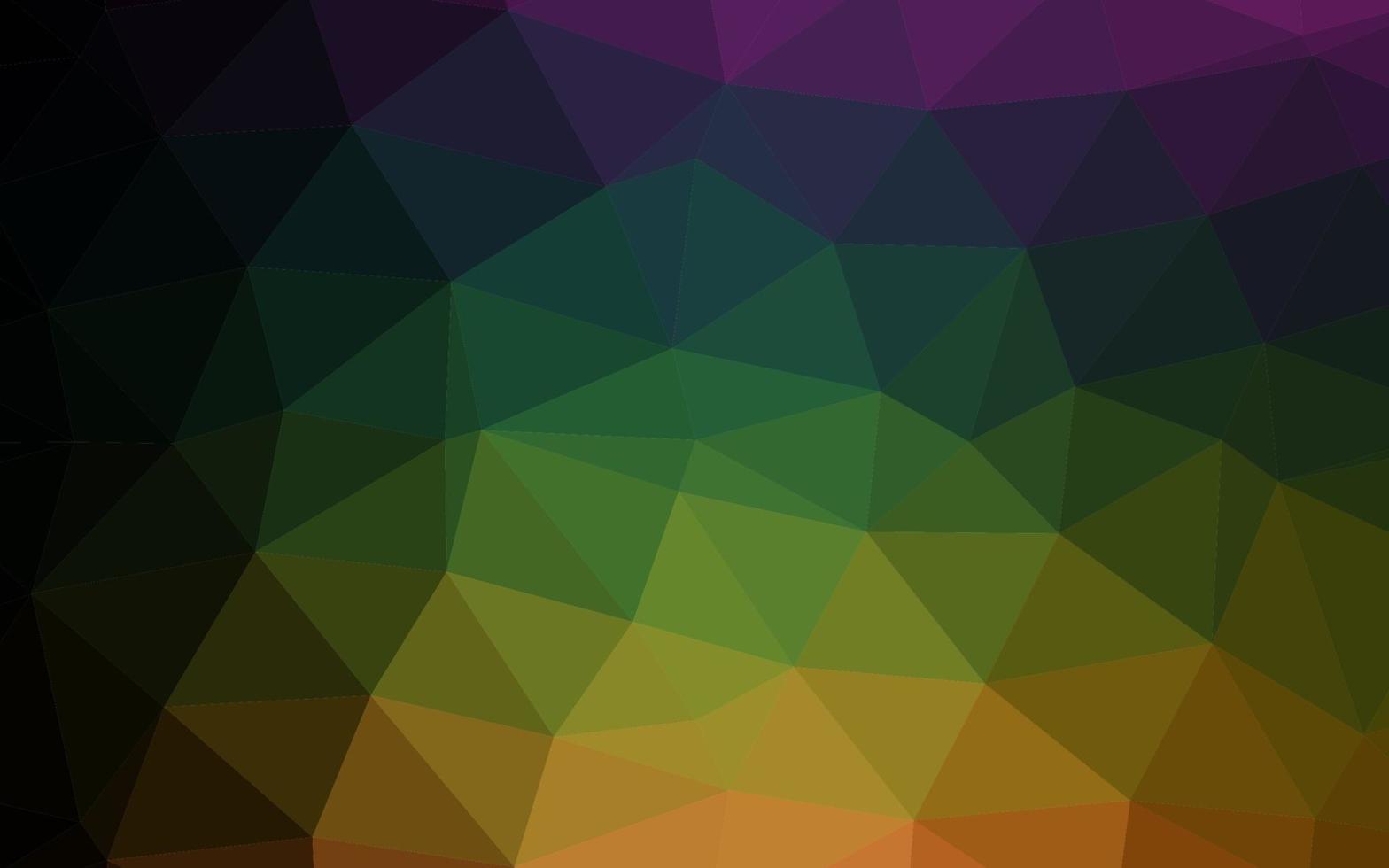 Fondo poligonal de vector multicolor, arco iris oscuro.