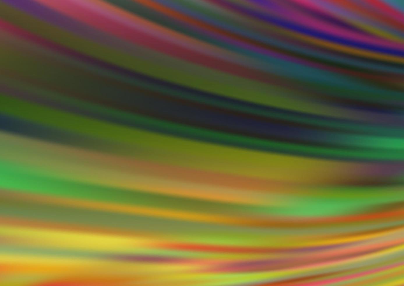 Plantilla de vector de arco iris multicolor oscuro con líneas dobladas.