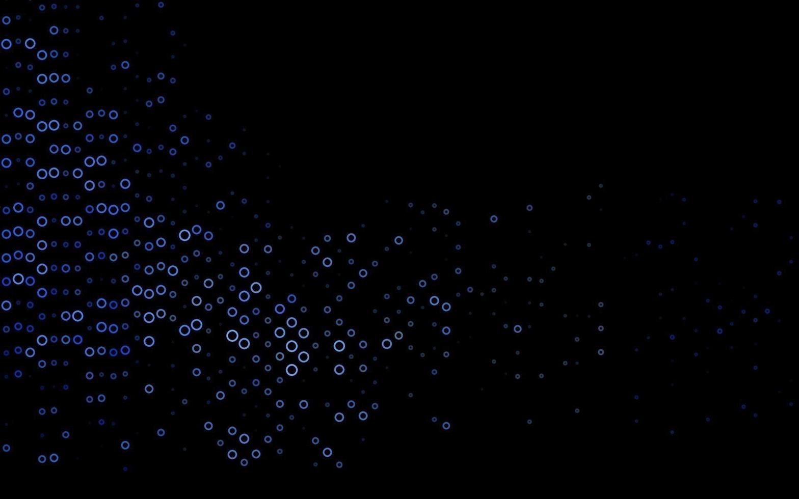 Dark BLUE vector background with bubbles.