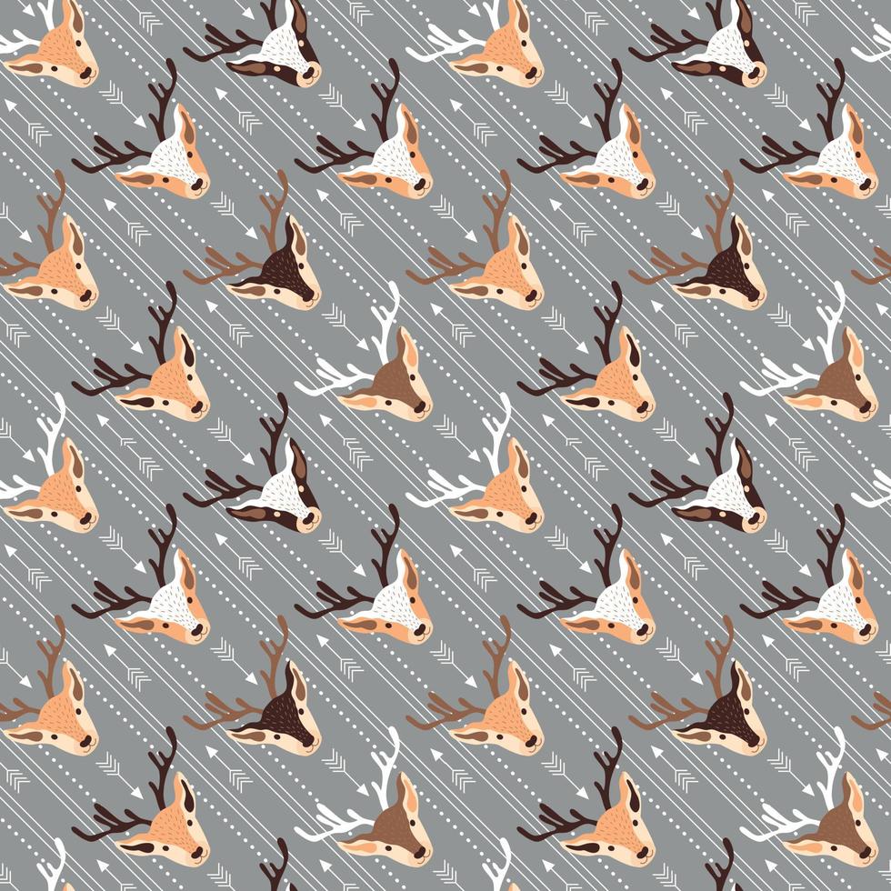 pattern with deer heads vector