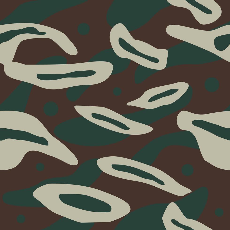 abstract camouflage seamless pattern with green and brown background vector