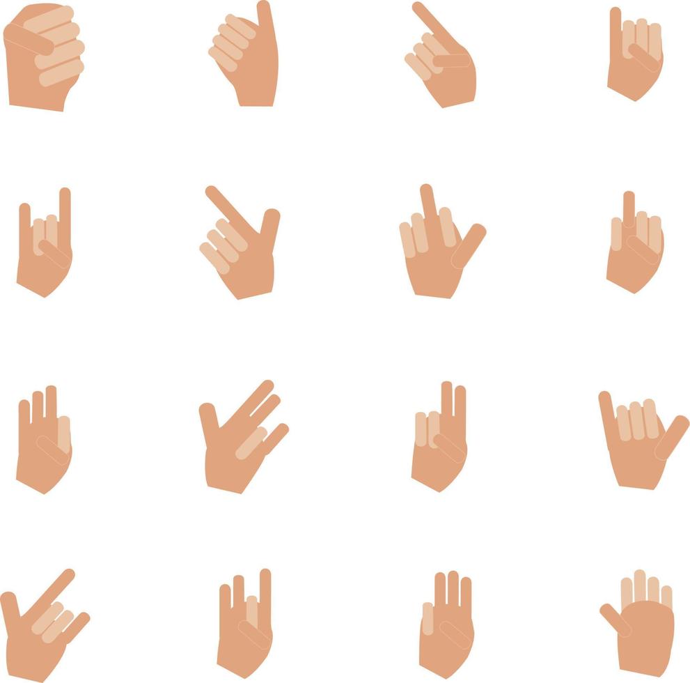 Hand Gestures icons Vector set