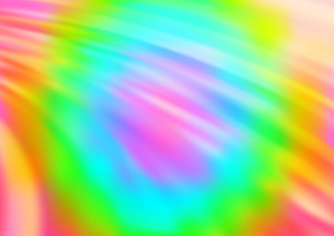 Fondo de vector de arco iris multicolor claro con círculos curvos.