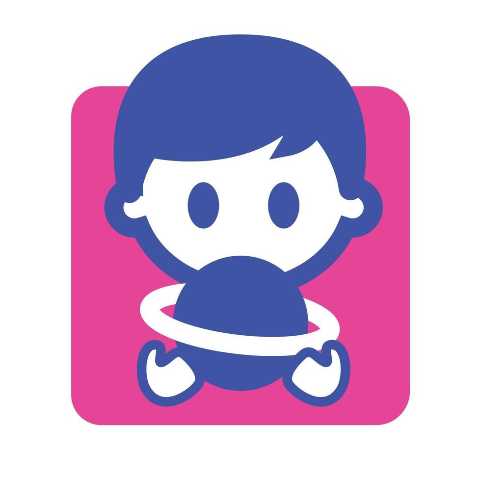 Back to school. Kid holding a globe in hands with pink background - vector flat graphic icon