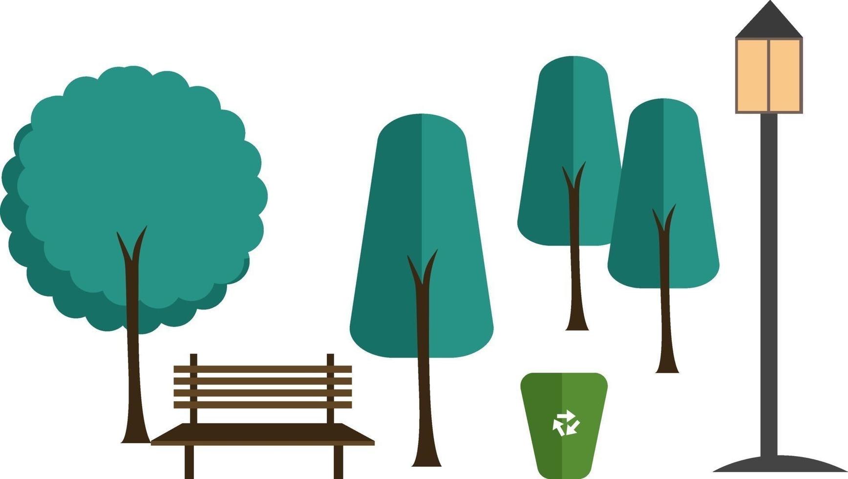 Green park, illustration, vector on a white background.