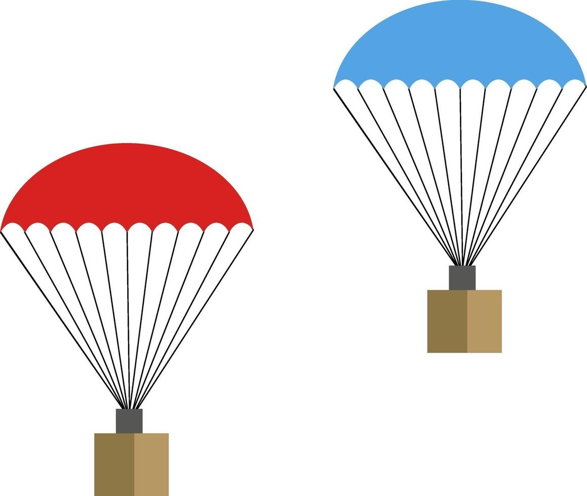 Parachute drops, illustration, vector on a white background.