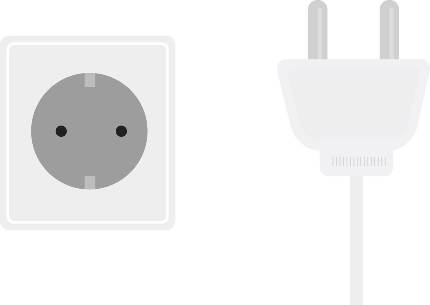 Plug switch, illustration, vector on a white background.