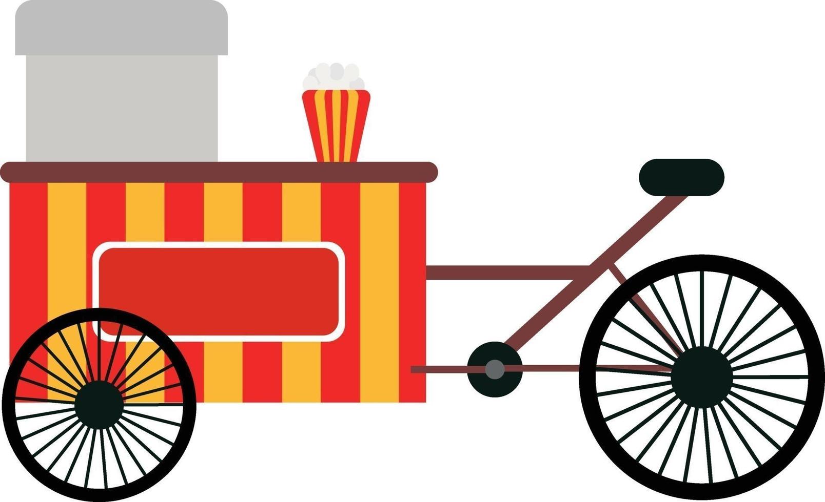 Popcorn stand, illustration, vector on a white background.