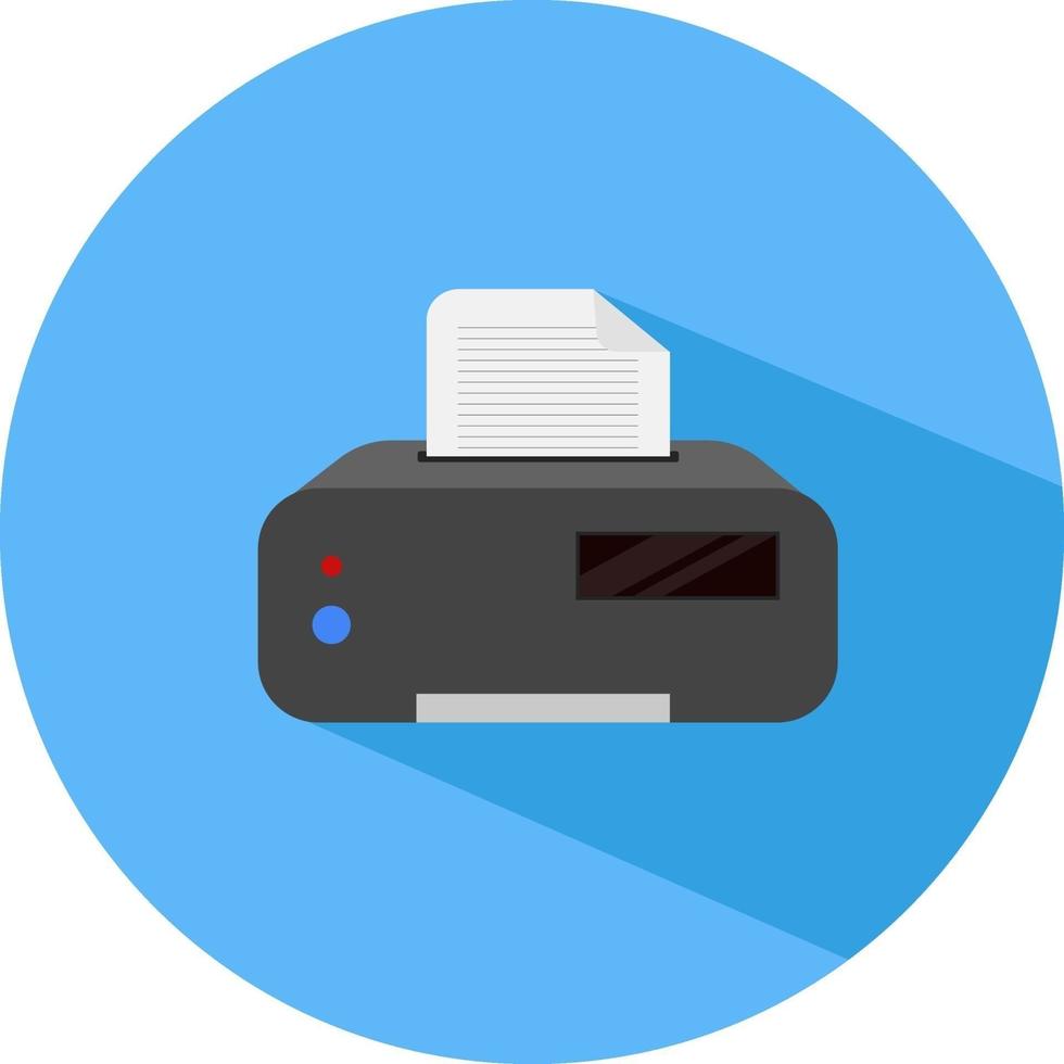 Old printer, illustration, vector on a white background.