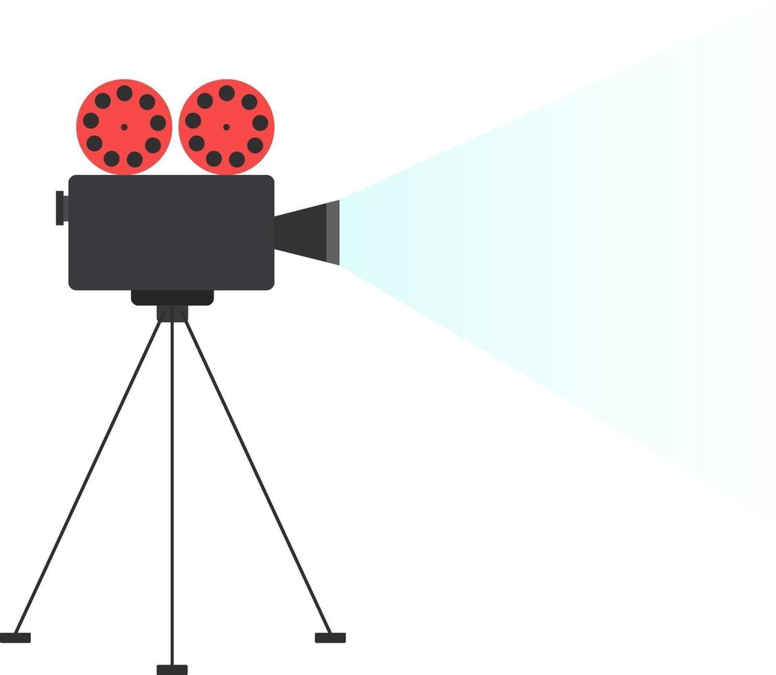 Movie projector, illustration, vector on a white background.