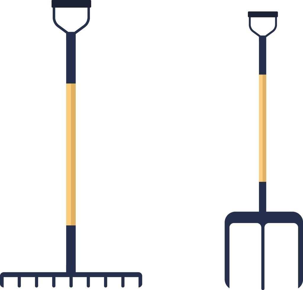 Two rakes, illustration, vector on a white background.