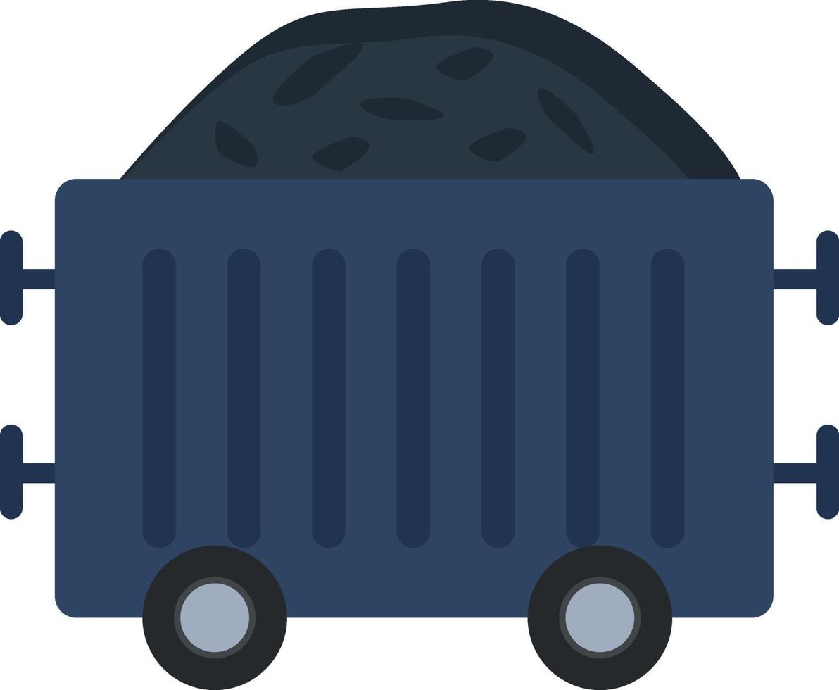 Raw material trolley, illustration, vector on a white background.