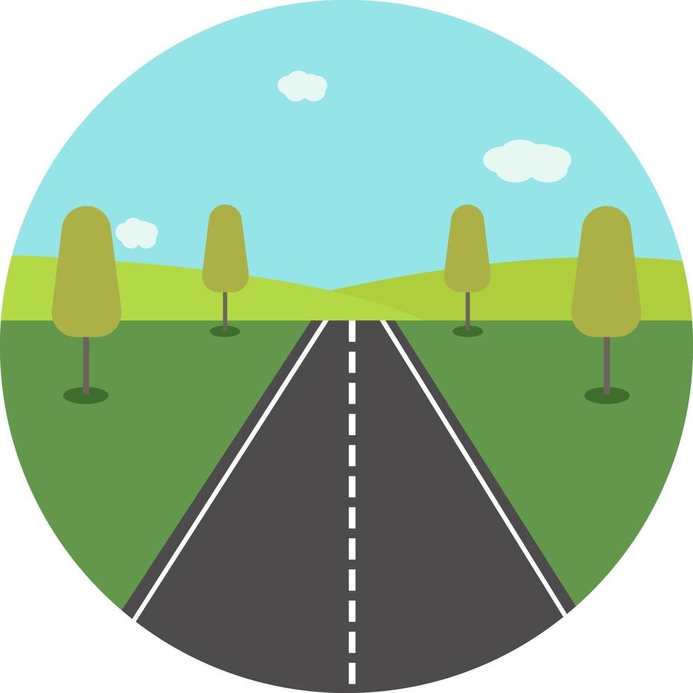 Long road, illustration, vector on a white background.