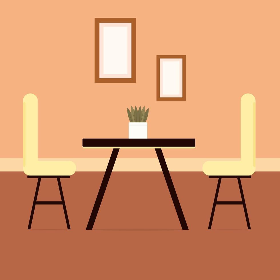 Restaurant table, illustration, vector on a white background.