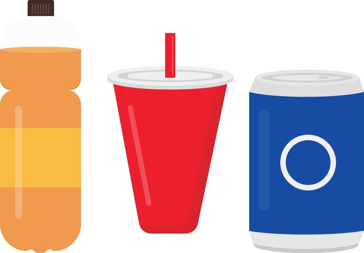 Soda drinks, illustration, vector on a white background.