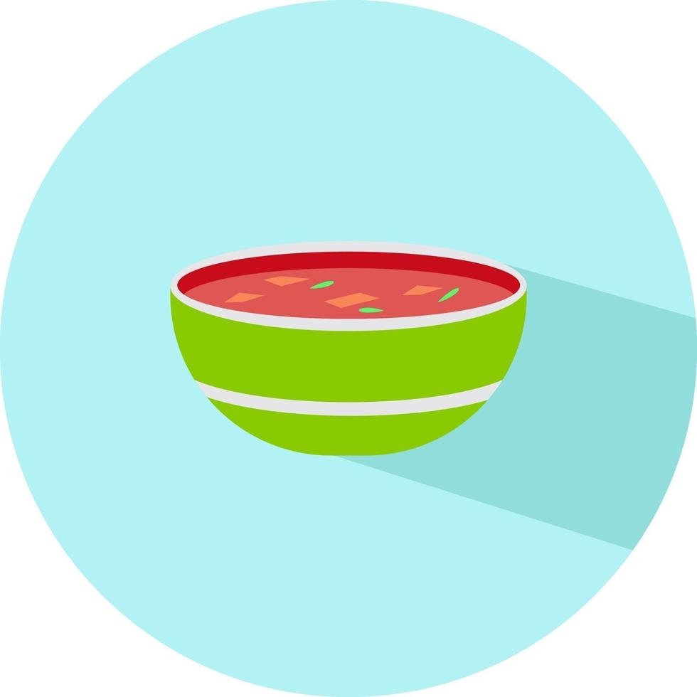 Bowl of soup, illustration, vector on a white background.