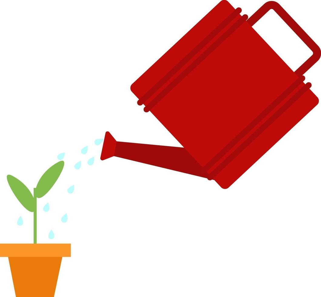 Watering can, illustration, vector on a white background.