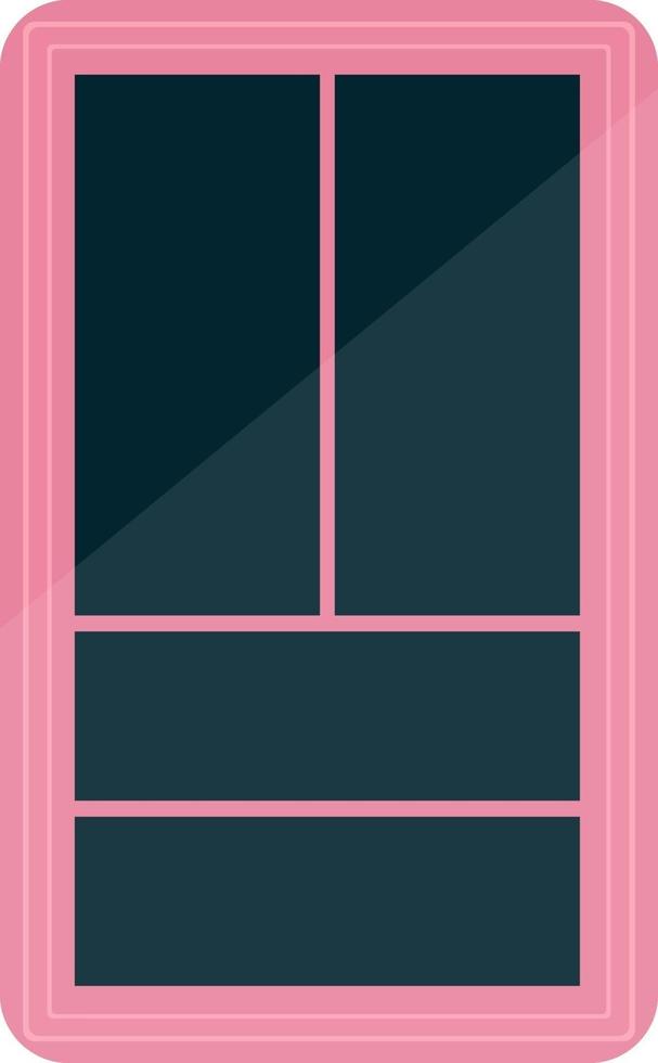 Pink window, illustration, vector on a white background.