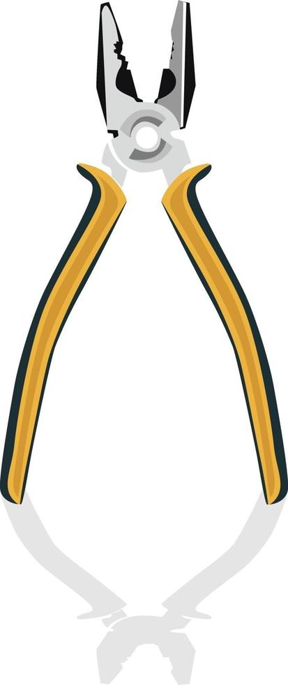 Orange pliers, illustration, vector on a white background.