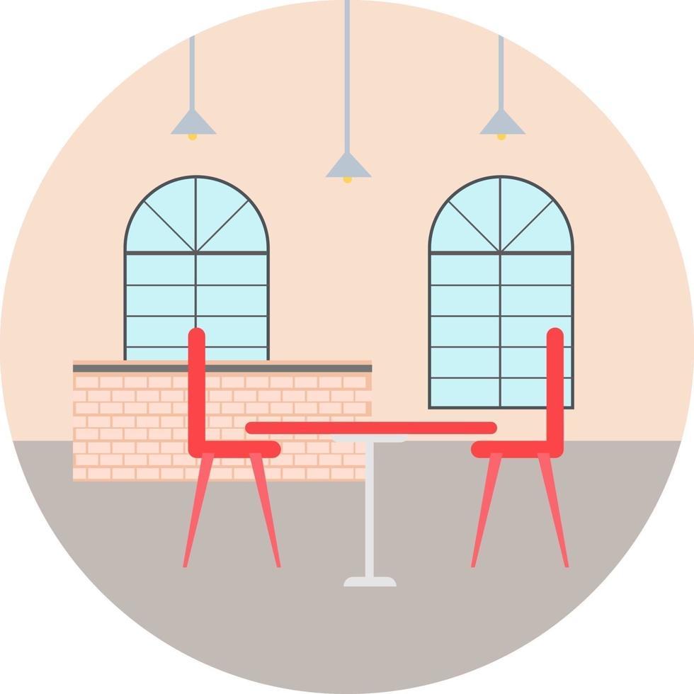 pequeño restaurante, ilustración, vector sobre fondo blanco.