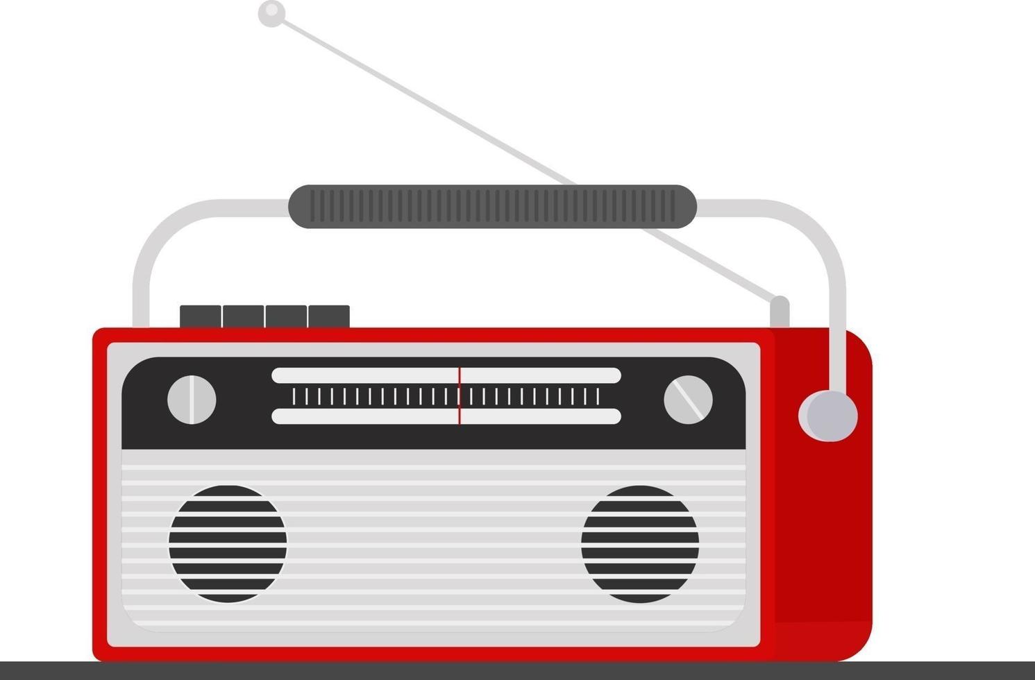 Retro radio, illustration, vector on a white background.