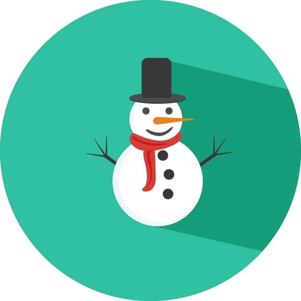 Snowman with hat, illustration, vector on a white background.