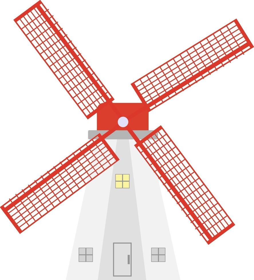 Windmill, illustration, vector on a white background.