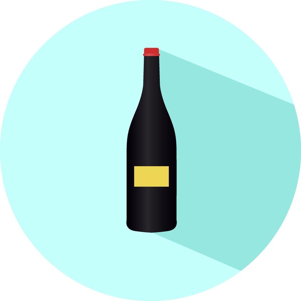 vino en la botella, ilustración, vector sobre fondo blanco.