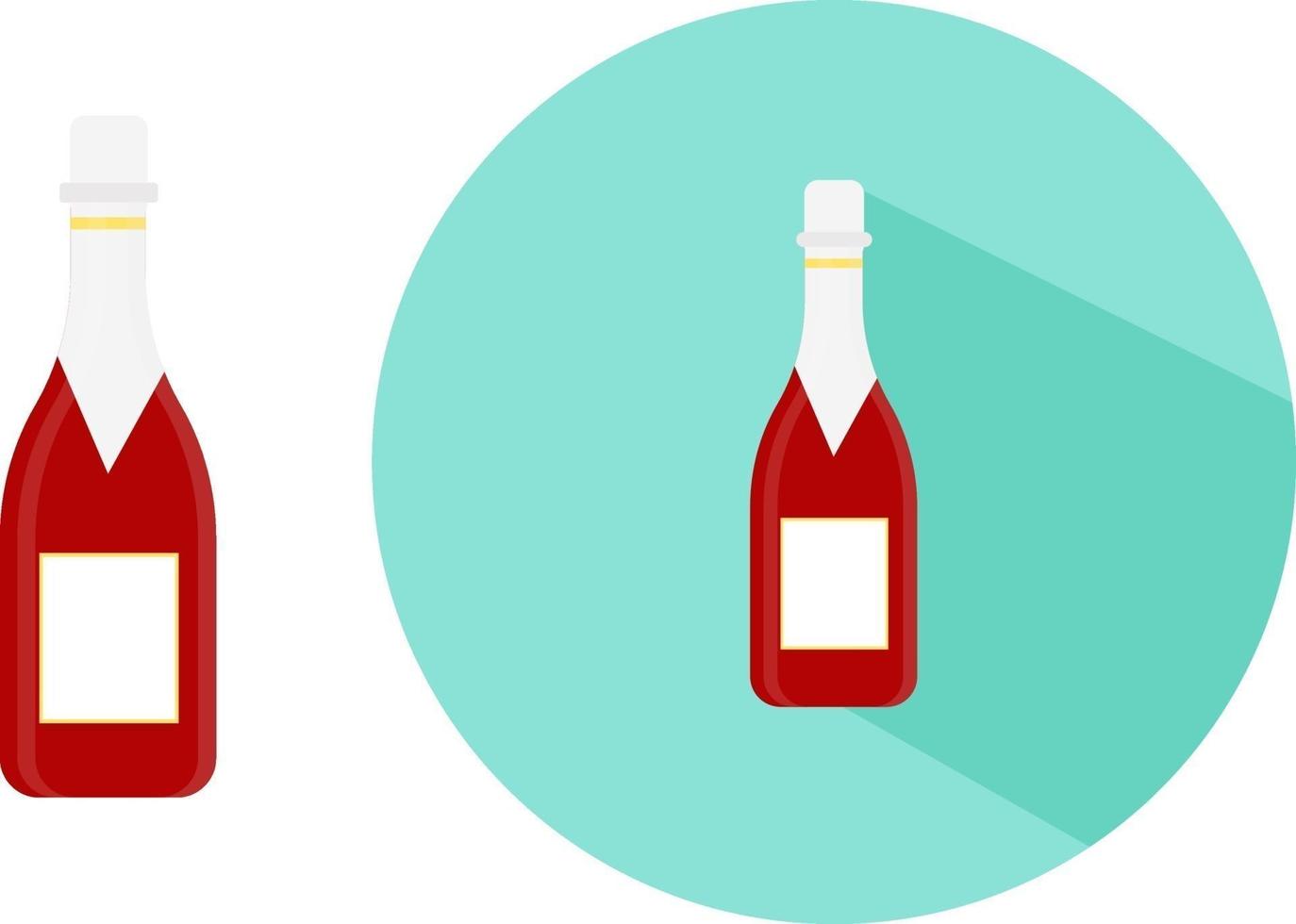champán rojo, ilustración, vector sobre fondo blanco.