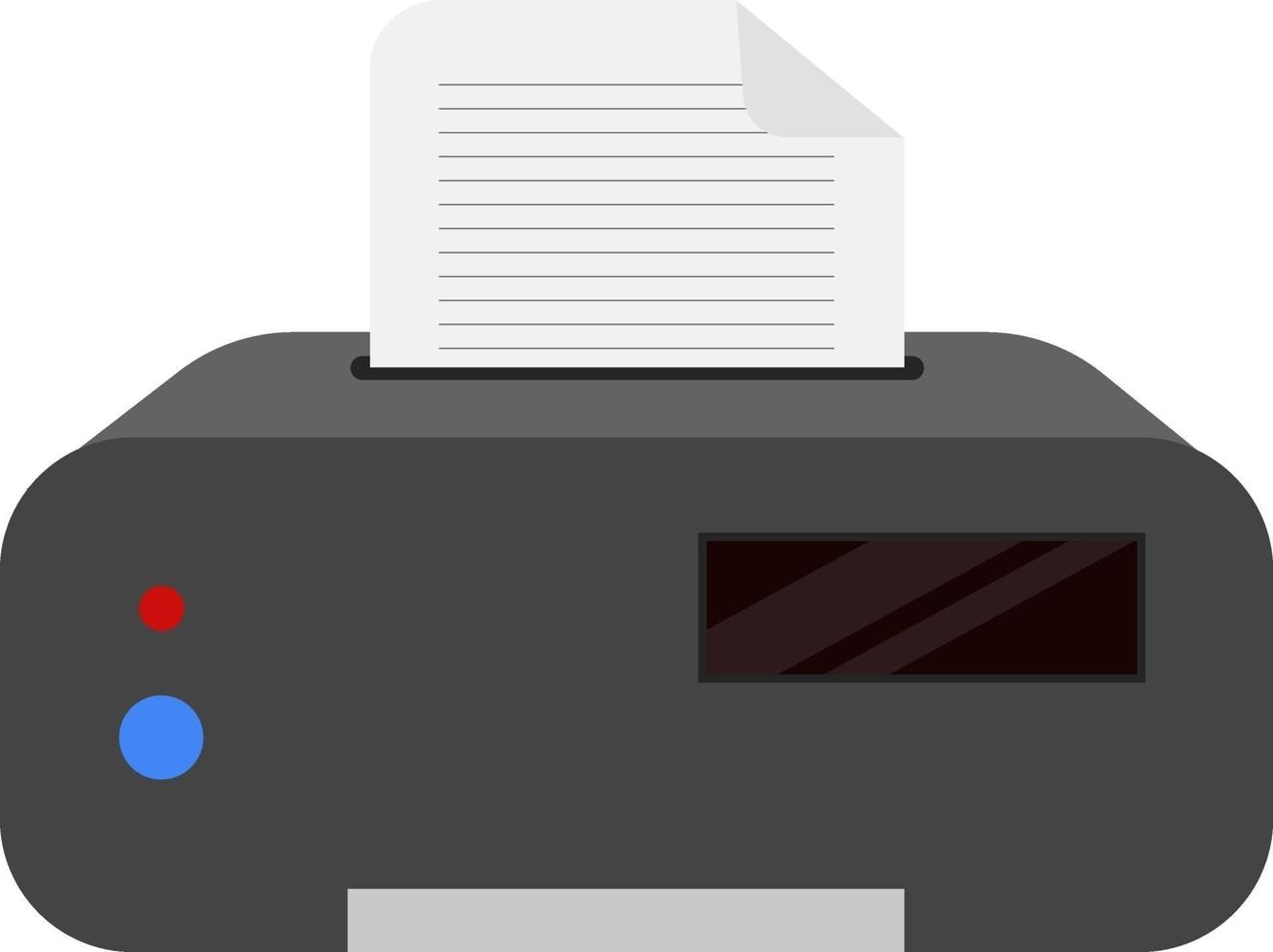 Old printer, illustration, vector on a white background.