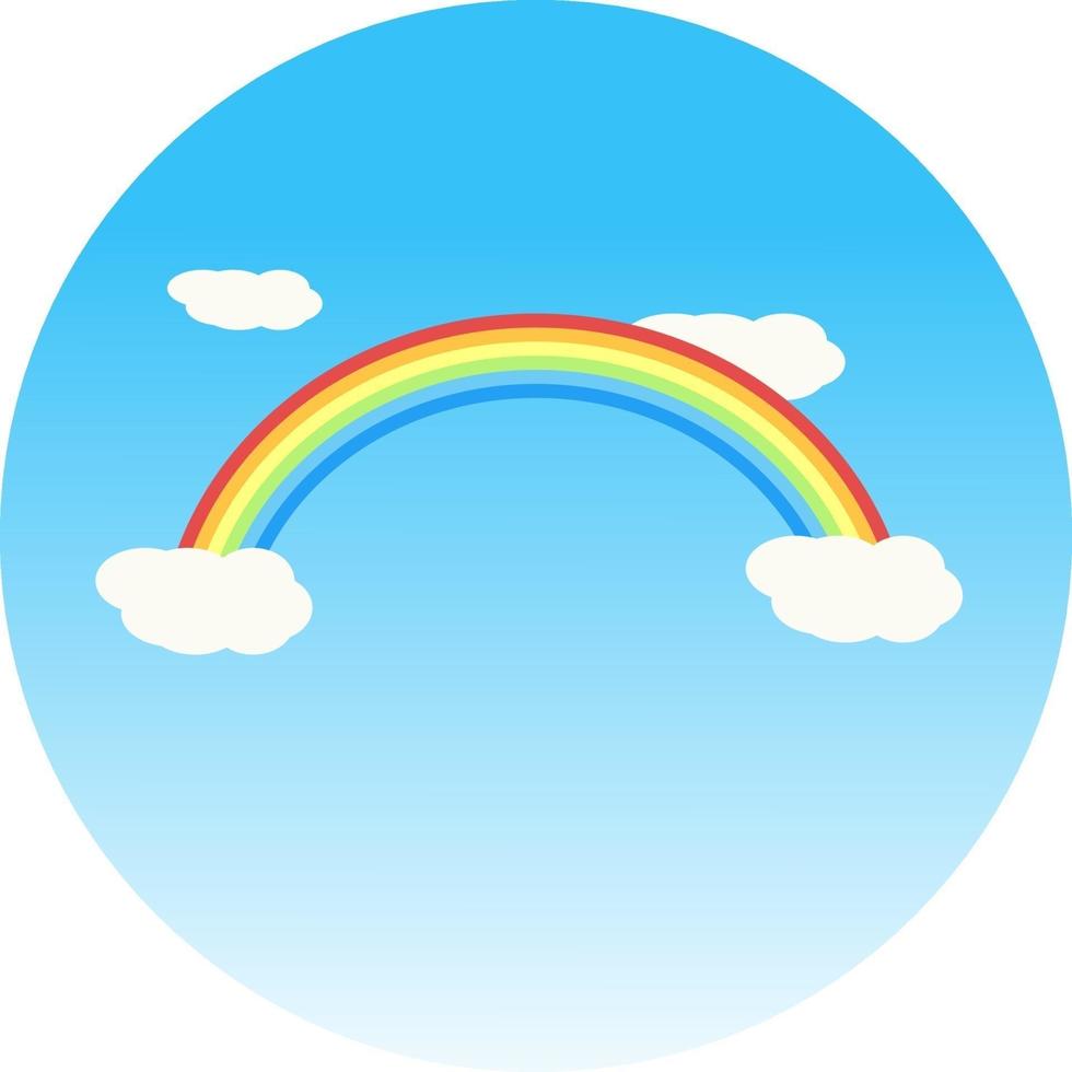 Bonito arco iris, ilustración, vector sobre un fondo blanco.