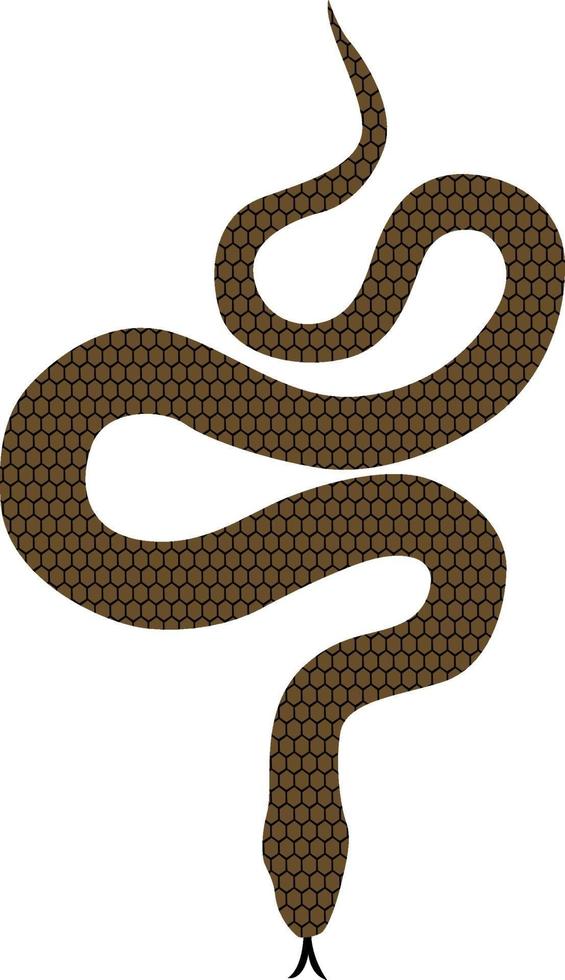 serpiente marrón, ilustración, vector sobre fondo blanco.