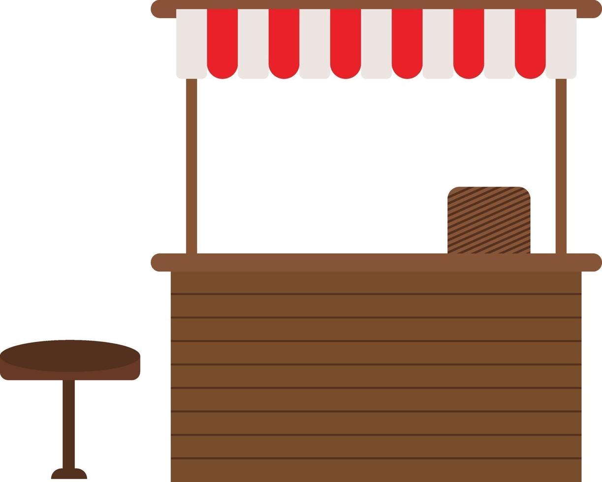 Food stand, illustration, vector on a white background.