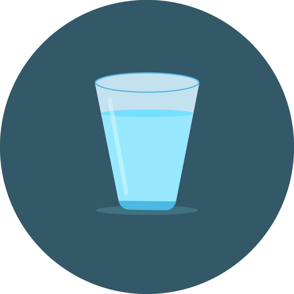 Glass of water, illustration, vector on a white background.