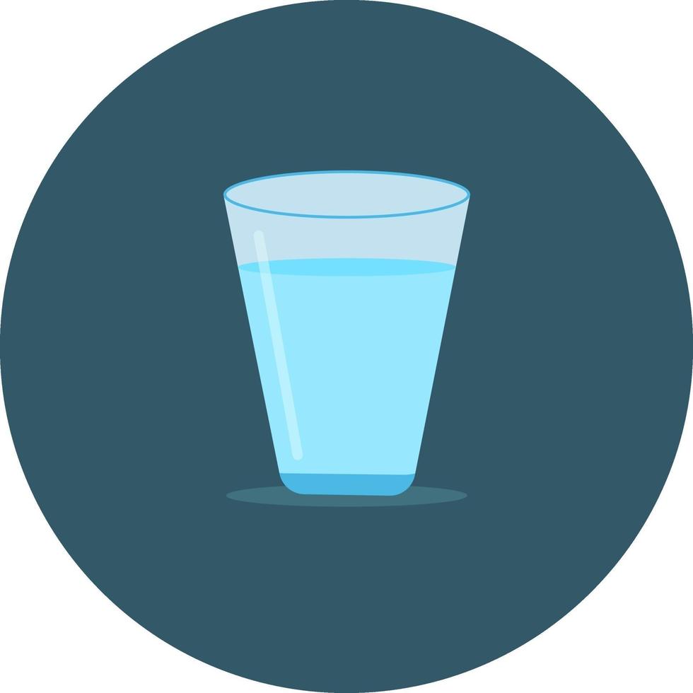 vaso de agua, ilustración, vector sobre fondo blanco.