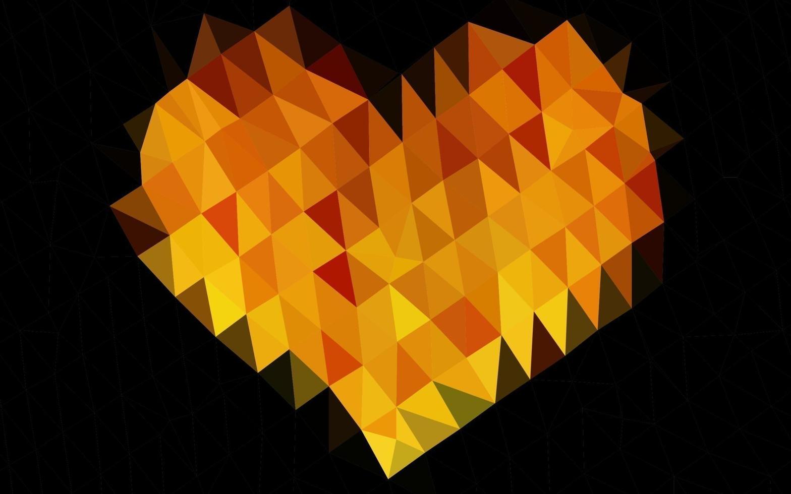 Dark Yellow, Orange vector triangle mosaic texture.