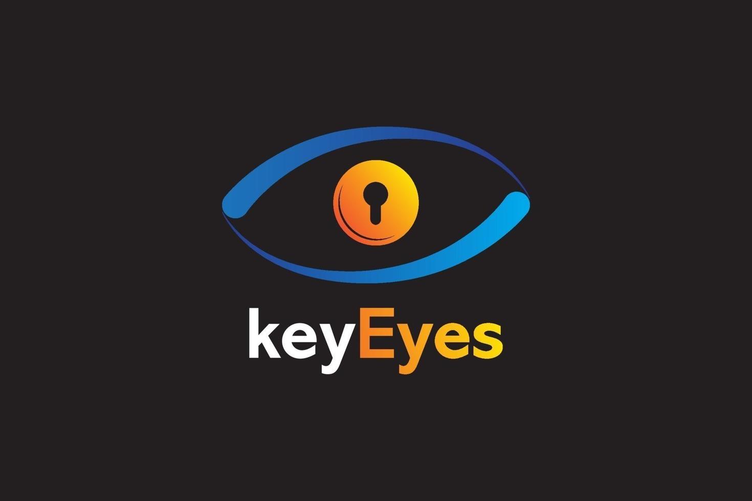 Simple Key Eye Logo Symbol vector