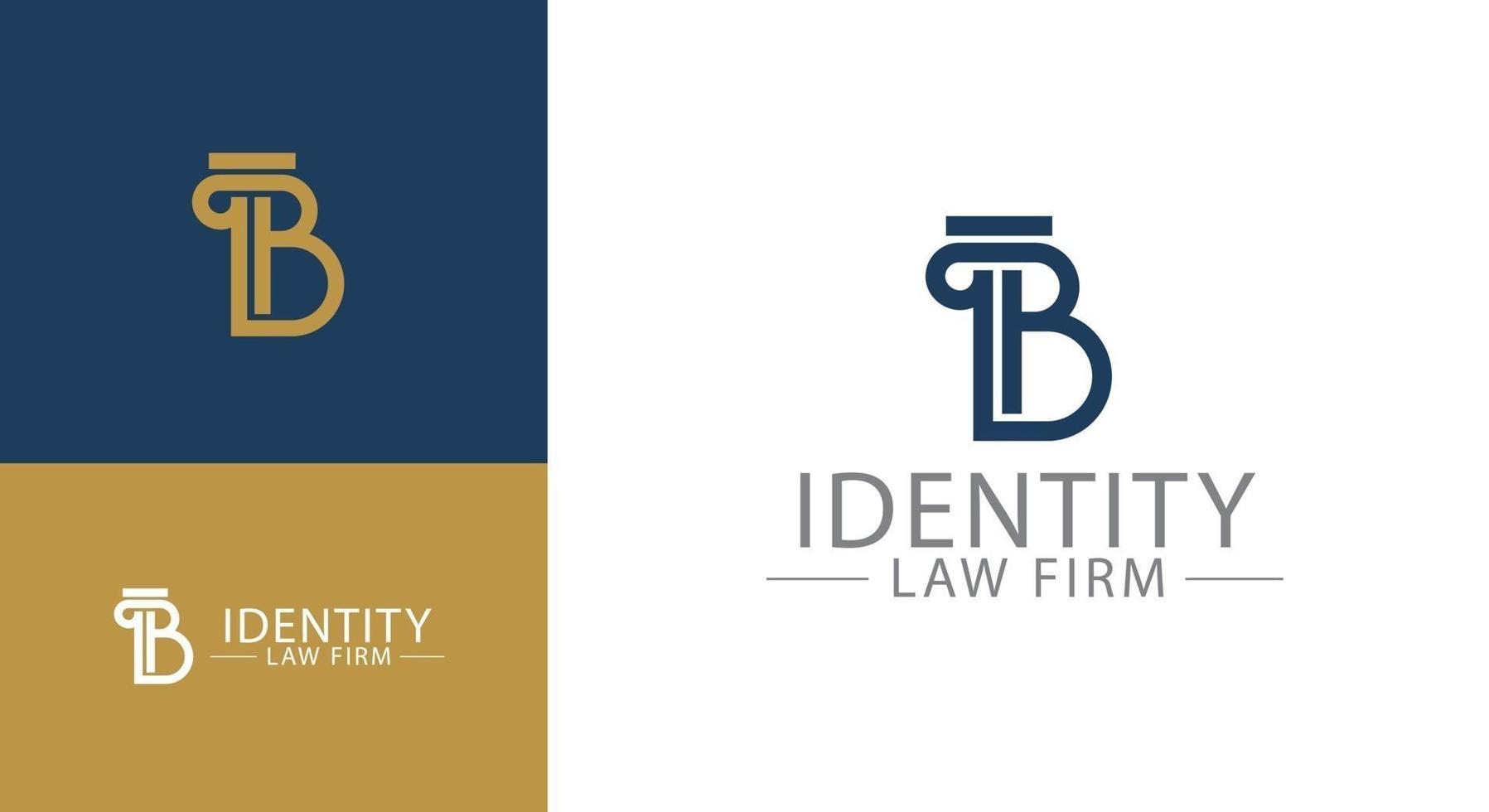 Vector greek column letter B logo design for lawyer business identity