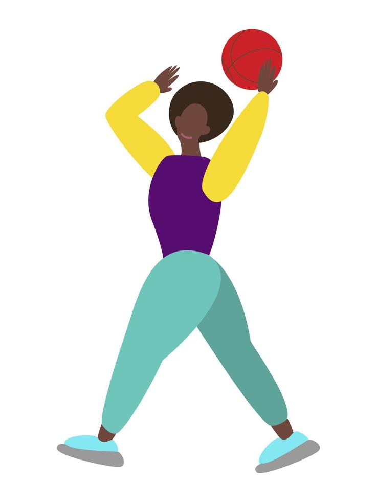 Black women playing ball. vector illustration