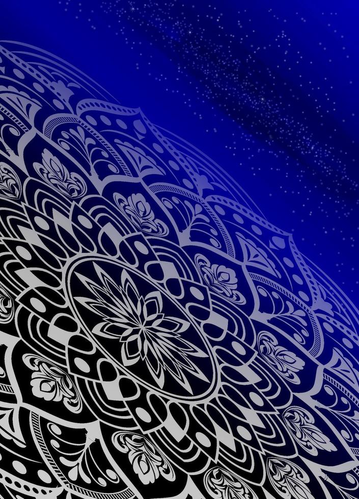 mandala sobre fondo de galaxia vector