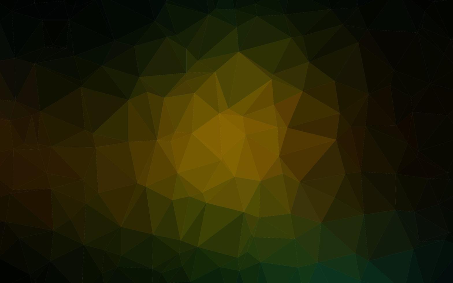 Dark Green, Yellow vector low poly cover.