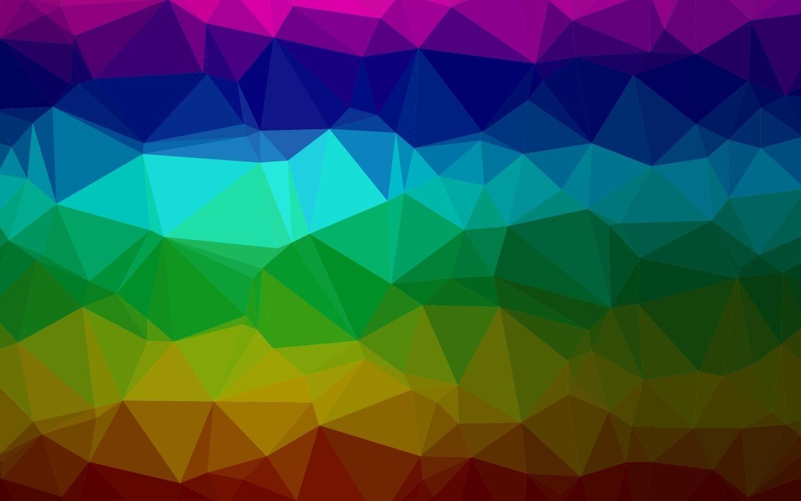 multicolor oscuro, plantilla de mosaico de triángulo de vector de arco iris.