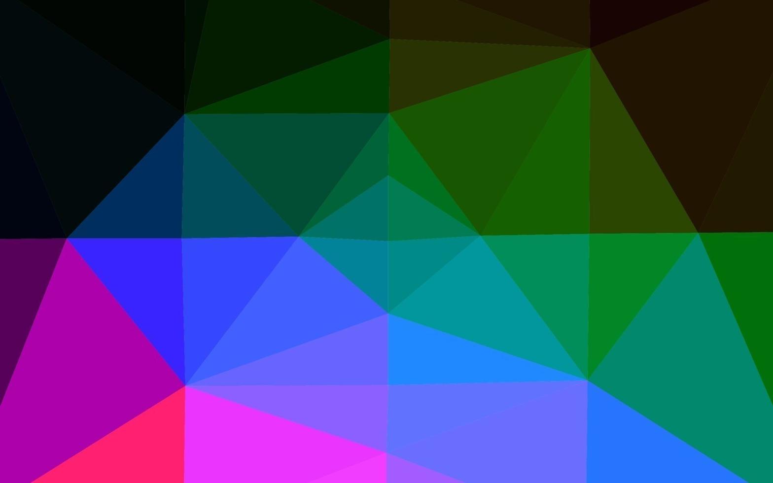 Cubierta poligonal abstracta de vector de arco iris multicolor oscuro.
