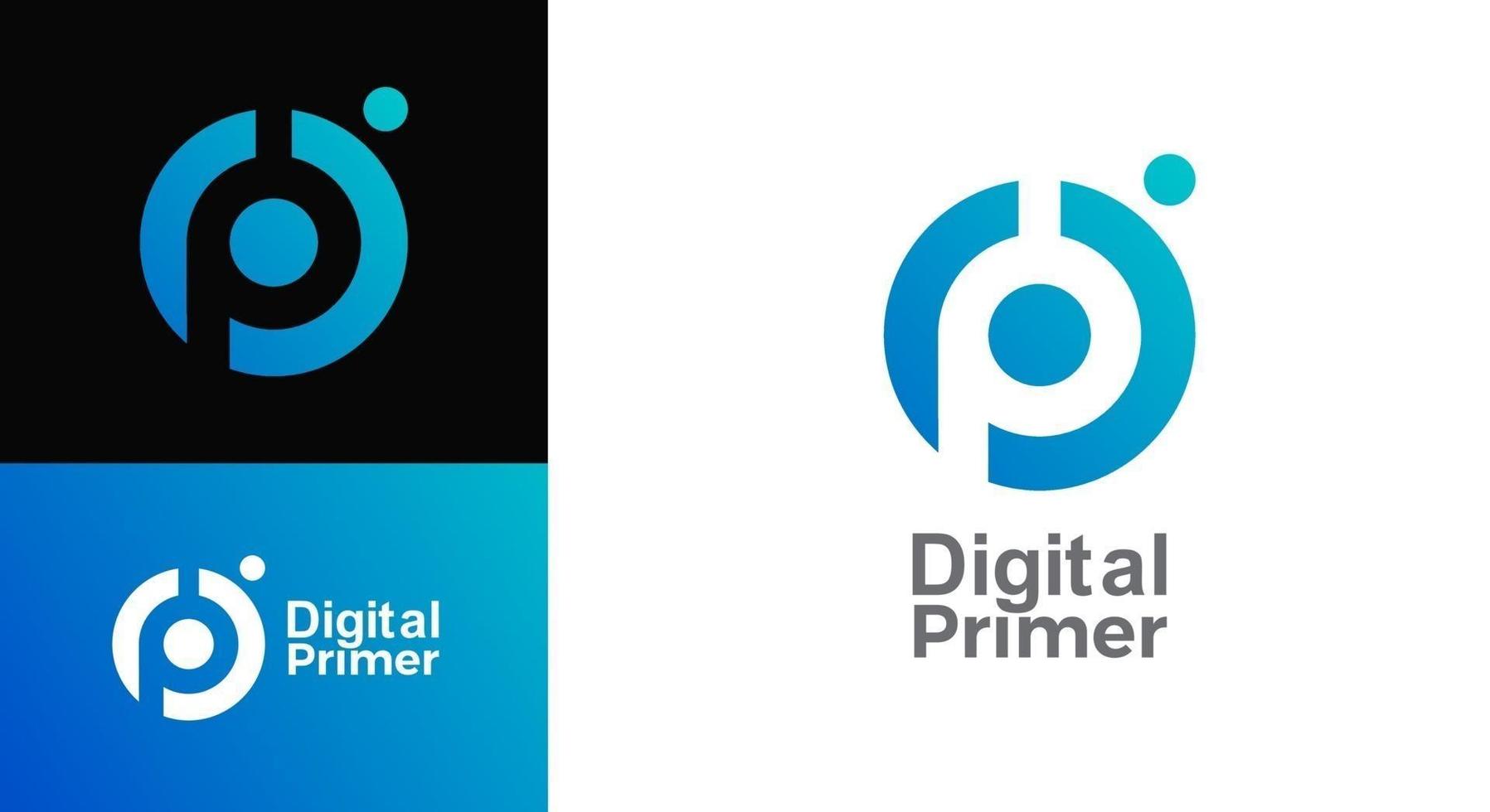 P letter initials logo Vector Template for technology.