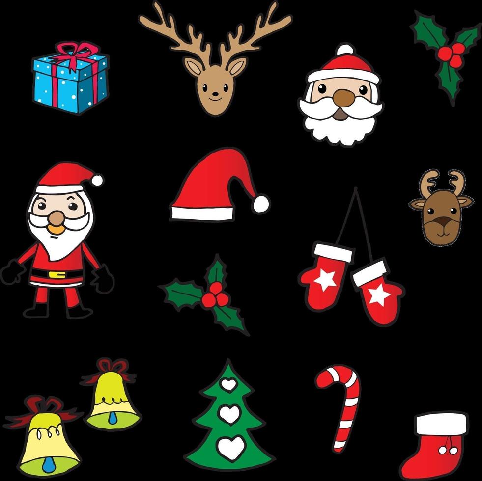 Christmas icons Xmas vector