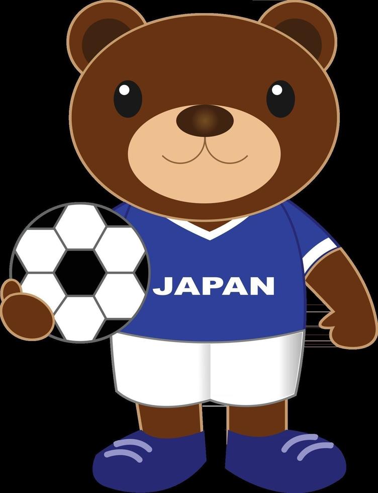 oso fútbol japón vector