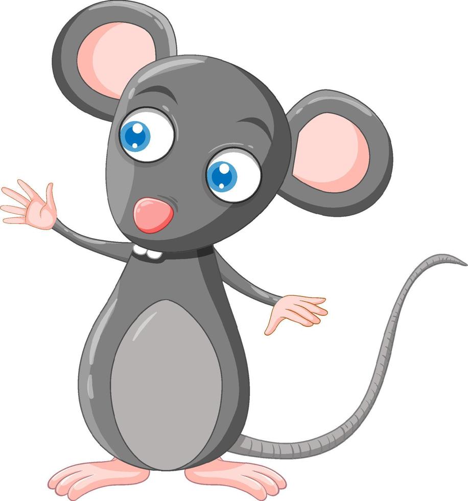 Gray mouse waving hand vector