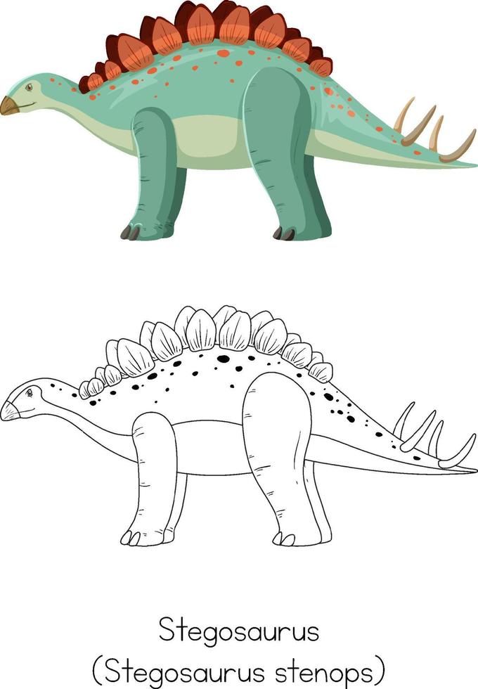 dibujo de dinosaurio de estegosaurio vector