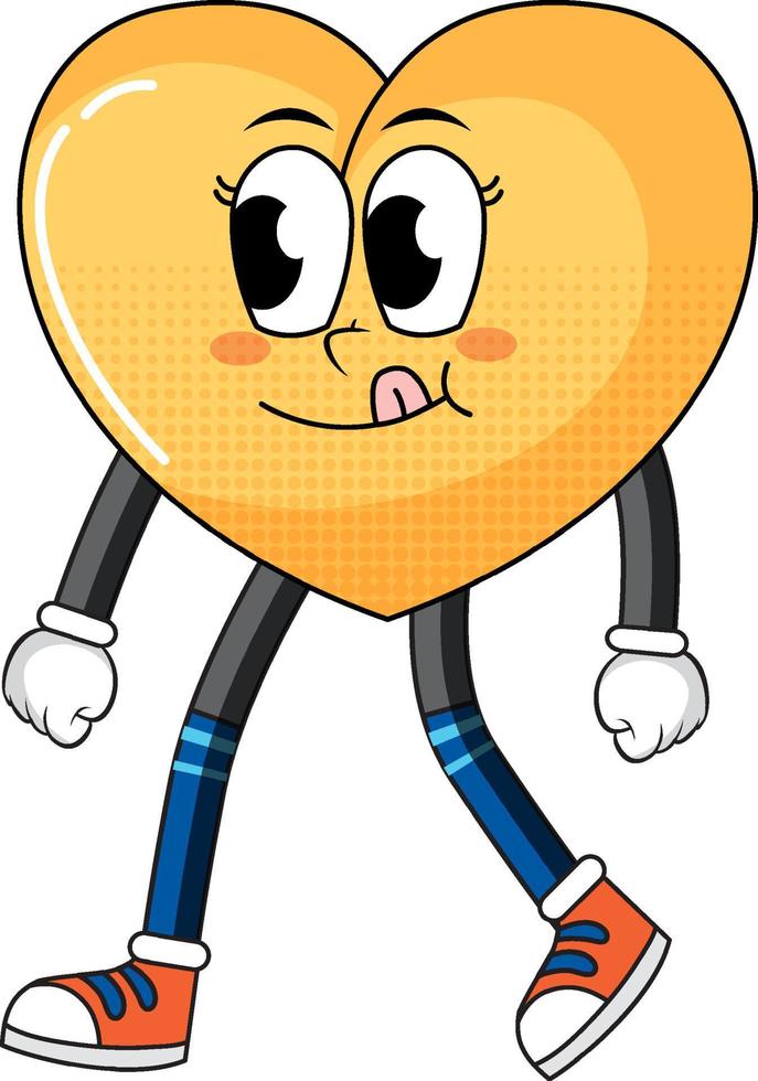 A heart cartoon character on white background vector