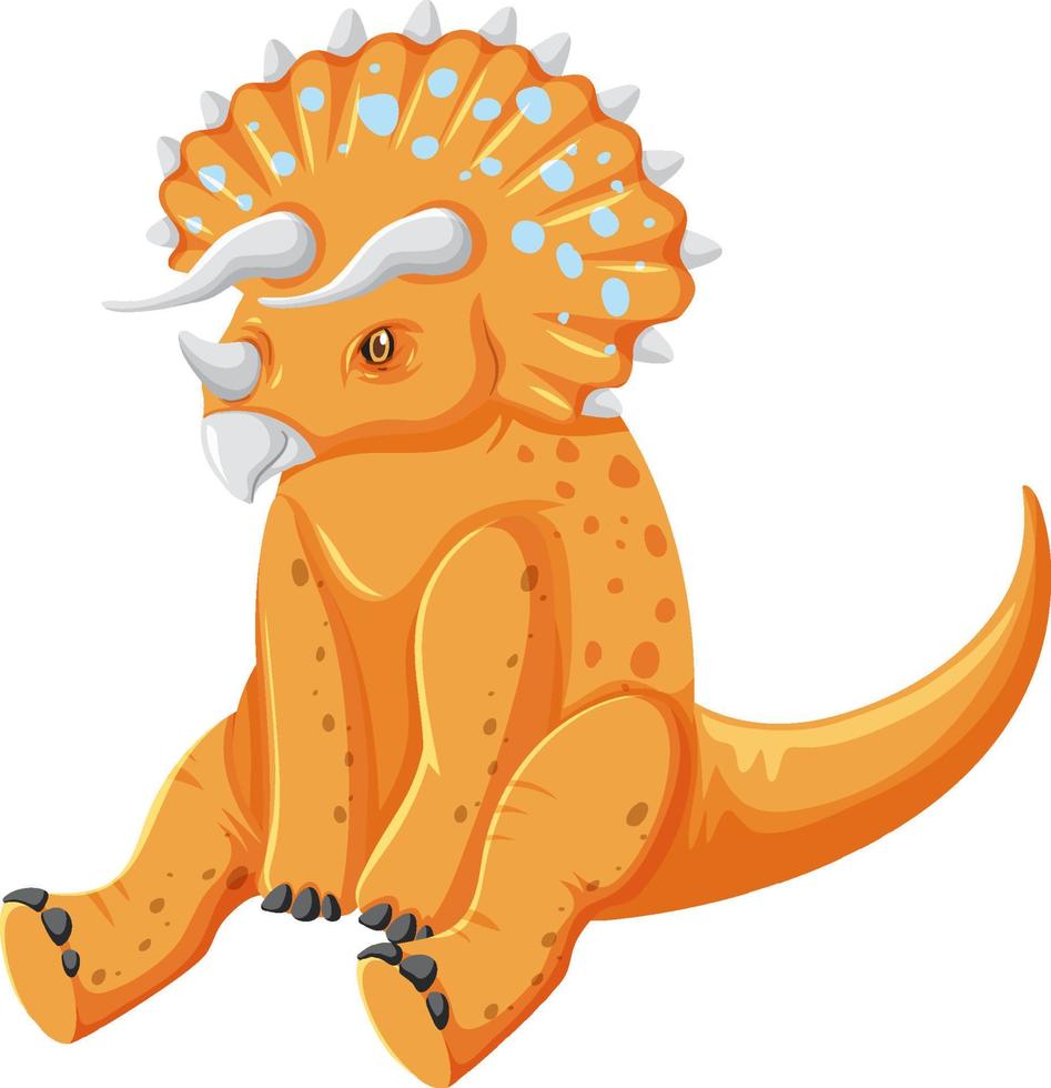 un triceratops de dinosaurio sobre fondo blanco vector